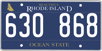 RI license plate 630868