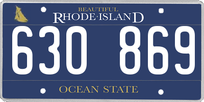 RI license plate 630869