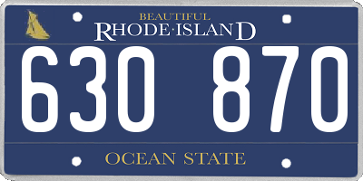 RI license plate 630870