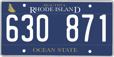 RI license plate 630871
