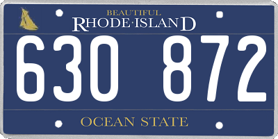 RI license plate 630872