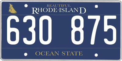 RI license plate 630875