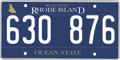 RI license plate 630876