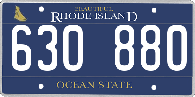 RI license plate 630880