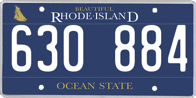 RI license plate 630884