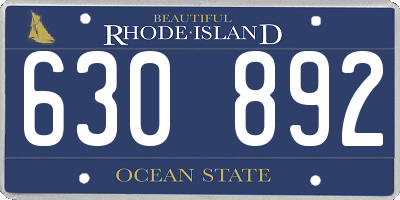 RI license plate 630892