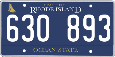RI license plate 630893
