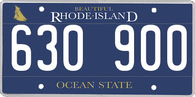 RI license plate 630900