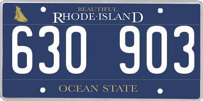 RI license plate 630903