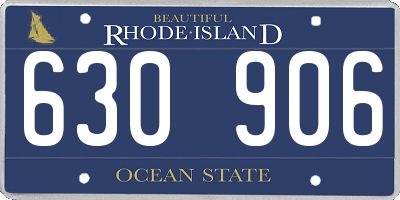 RI license plate 630906