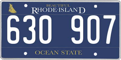 RI license plate 630907