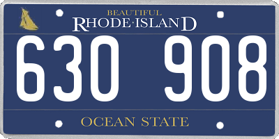 RI license plate 630908
