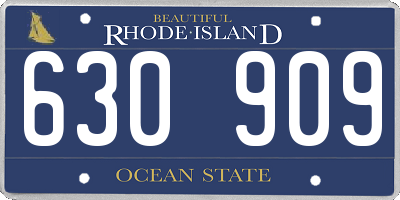 RI license plate 630909