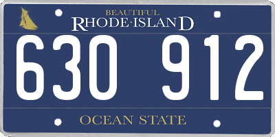 RI license plate 630912