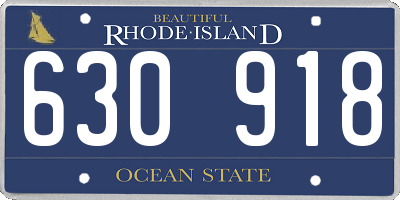 RI license plate 630918