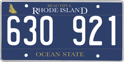 RI license plate 630921