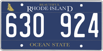 RI license plate 630924