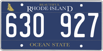 RI license plate 630927