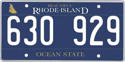 RI license plate 630929
