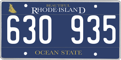 RI license plate 630935