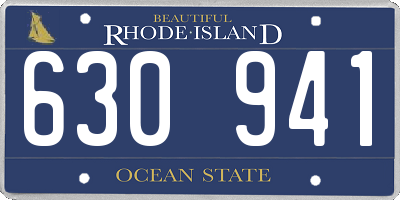 RI license plate 630941