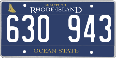 RI license plate 630943