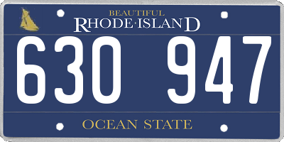 RI license plate 630947
