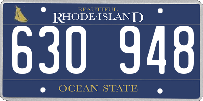 RI license plate 630948