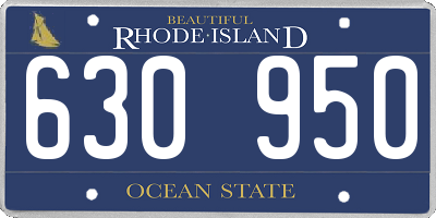 RI license plate 630950