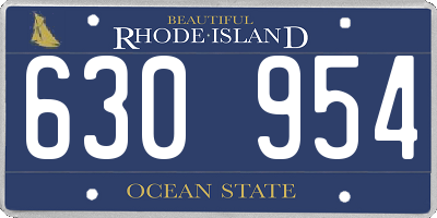 RI license plate 630954