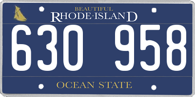 RI license plate 630958