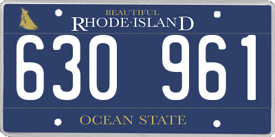 RI license plate 630961