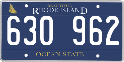 RI license plate 630962
