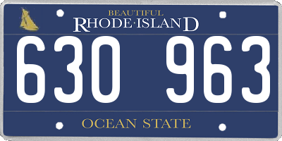 RI license plate 630963