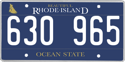 RI license plate 630965