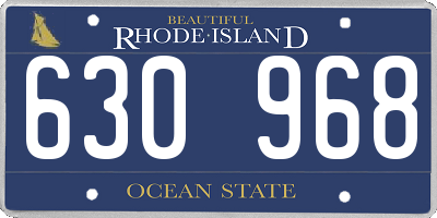 RI license plate 630968