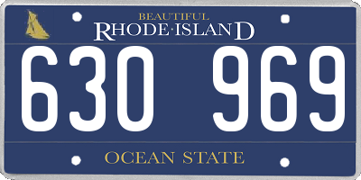 RI license plate 630969