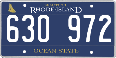 RI license plate 630972