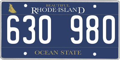 RI license plate 630980