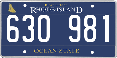 RI license plate 630981