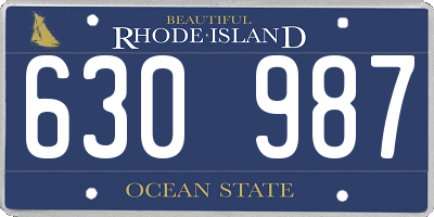 RI license plate 630987