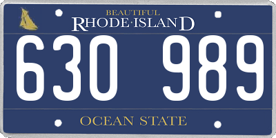RI license plate 630989