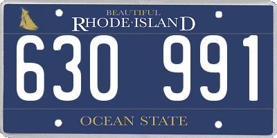 RI license plate 630991