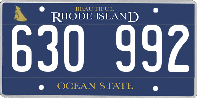 RI license plate 630992