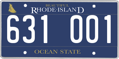 RI license plate 631001
