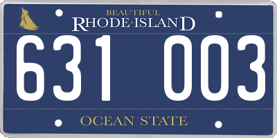 RI license plate 631003