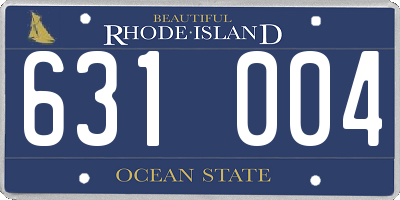 RI license plate 631004