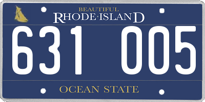 RI license plate 631005