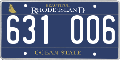 RI license plate 631006