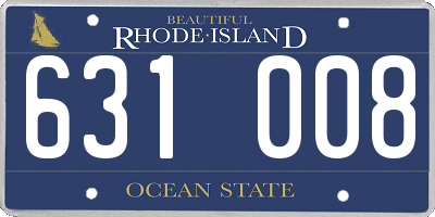 RI license plate 631008